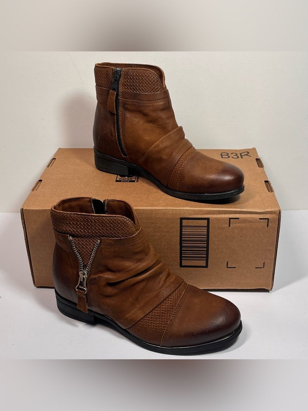 Miz Mooz Sunny Leather Zippered Ankle Boots
